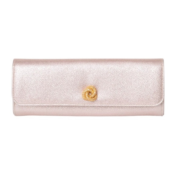 MICHELLE WILHITE Handbags - MICHELLE WILHITE Robbie Mini Flap Metallic Clutch Bag